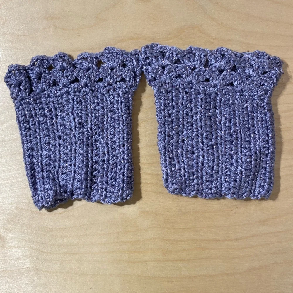 Handmade Purple Crochet Boot Toppers (OT)